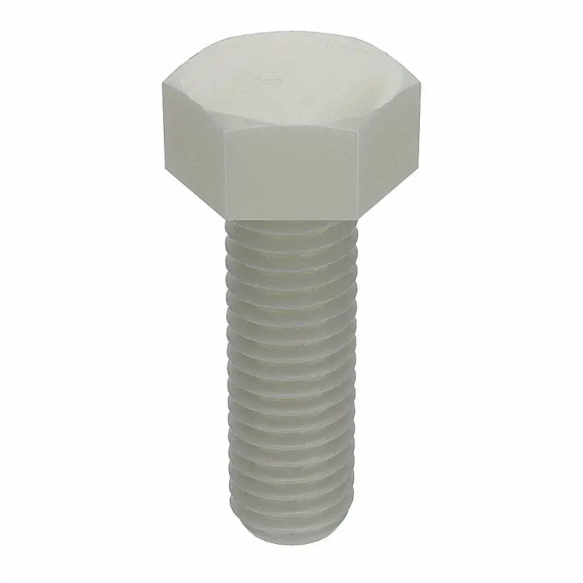 MICRO PLASTICS  50M080125J025 Sechskantschraube, Gewindegröße M8x1.25, Nylon, 25 mm Länge, 6 mm Kopfhöhe, glatt