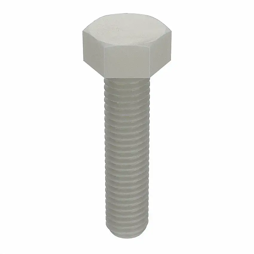 MICRO PLASTICS  50M080125J035 Sechskantschraube, Gewindegröße M8x1.25, Nylon, 35 mm Länge, 6 mm Kopfhöhe, glatt