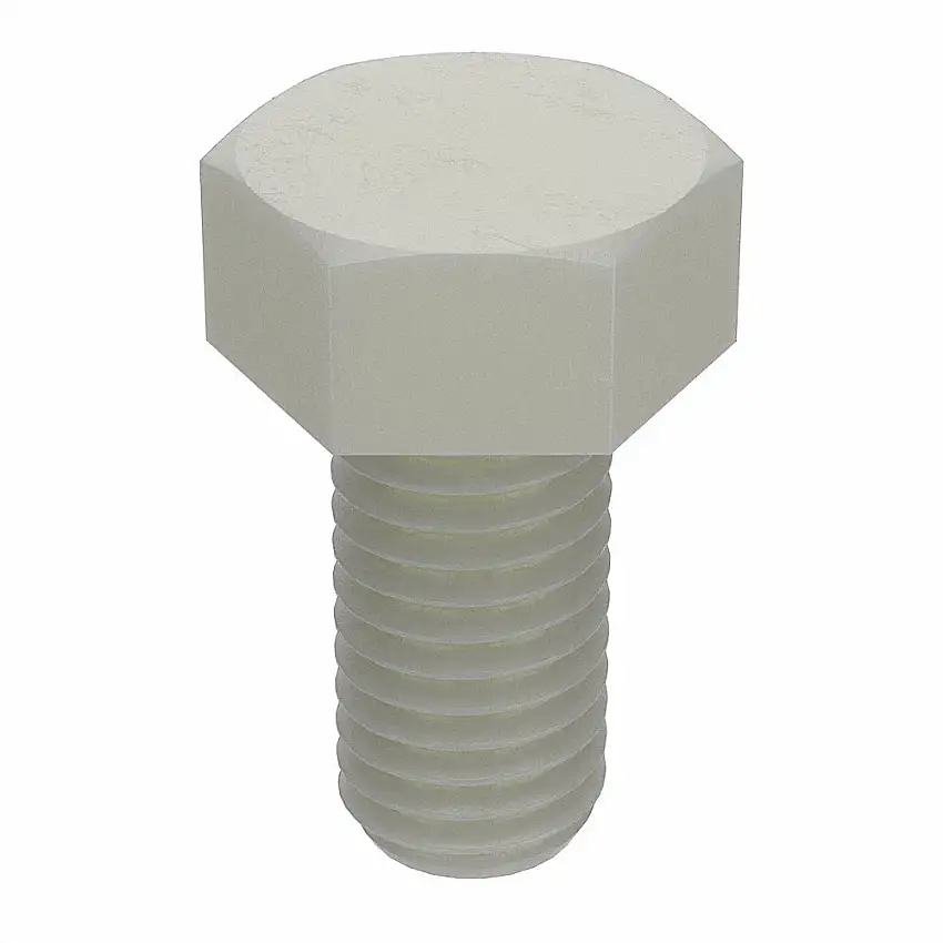 MICRO PLASTICS  50M080125J020 Sechskantschraube, Gewindegröße M8x1.25, Nylon, 20 mm Länge, 6 mm Kopfhöhe, glatt