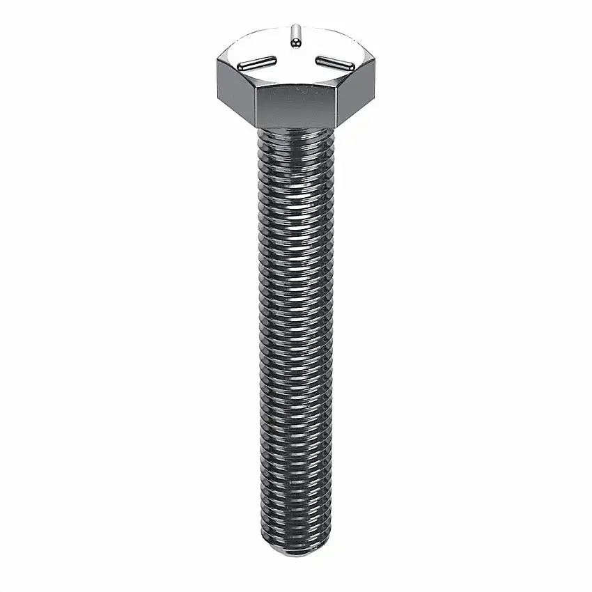 MIDWEST ACORN NUT  Sechskantschraube MPB3000, Gewindegröße 1/4 Zoll - 28, Stahl, 2 Zoll lang, Kopfhöhe 5/32 Zoll, Festigkeitsklasse 5, verchromt