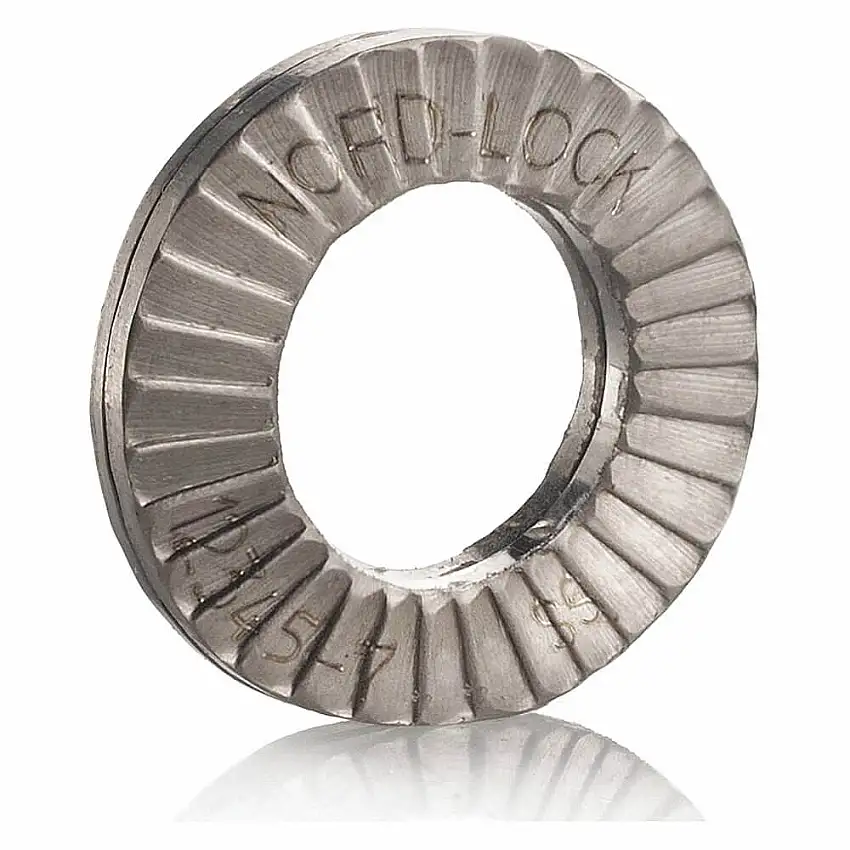 NORD-LOCK  1074 Sicherungsscheibe, 8 passend für Bolzengröße, Keilsicherung, 0.35 Zoll Außendurchmesser, 0.17 Zoll Innendurchmesser, glatt
