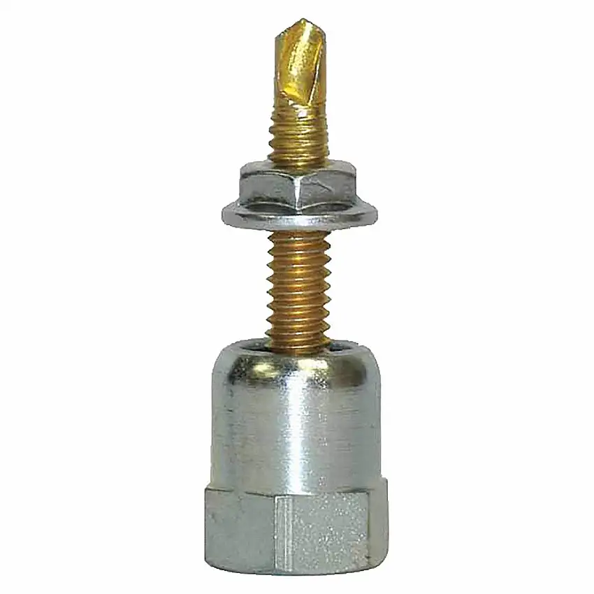 SAMMYS  8137957 Stangenaufhänger, 3/8 Zoll - 16 Stangengewindegröße, 1/4 Zoll Schraubengröße, 1 Zoll Schaftlänge, Schraubanker, Stahl