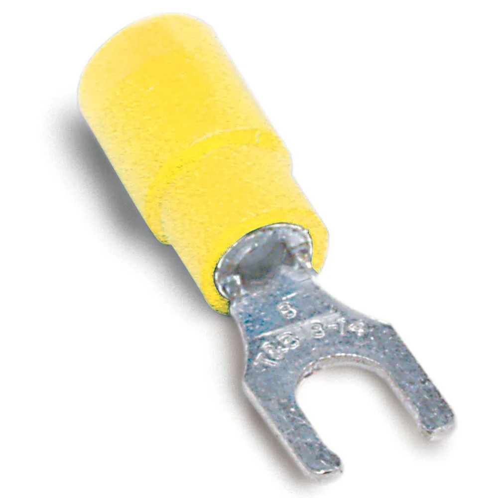 STA-KON  10RC-10FLX Vinyl Insulated Locking Fork Terminal, 12-10 AWG Wire Size, 600 V Rating