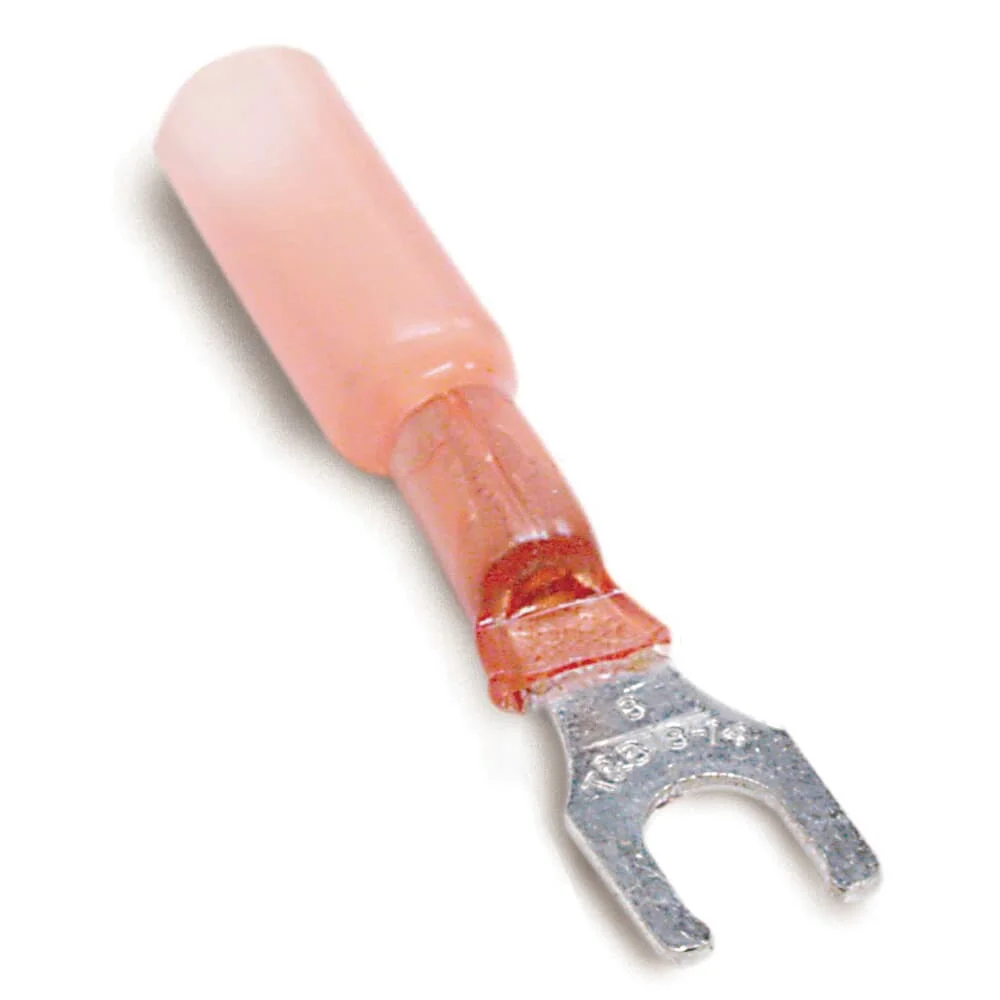 STA-KON  RAS18-6FLX Heat Shrinkable Locking Fork Terminal, 22-18 AWG Wire Size, 600 V Rating