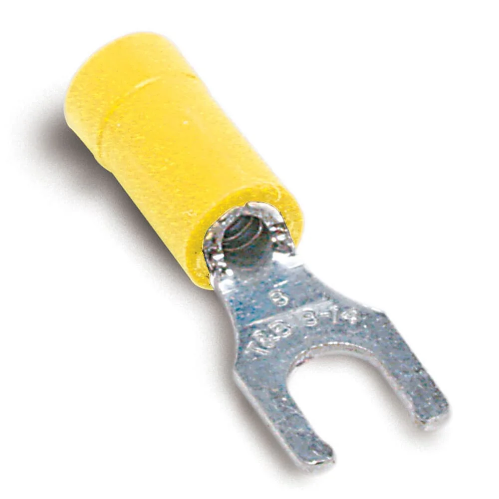 STA-KON  RC2207 Vinyl-isolierte Gabelklemme mit Verriegelung, Drahtgröße 12–10 AWG, Nennspannung 600 V